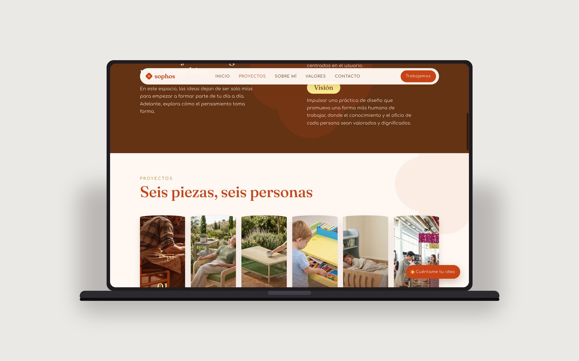 SOPHOS, the projects section of the website