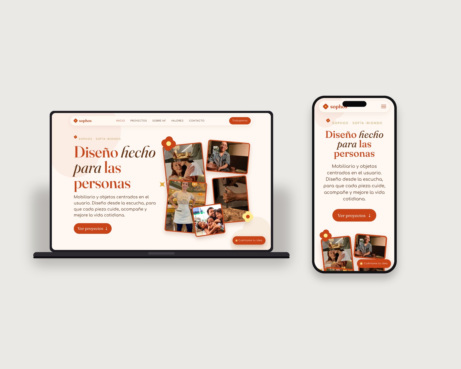 SOPHOS, portfolio website, desktop and mobile