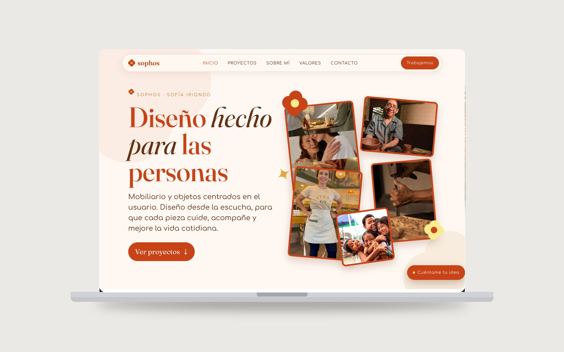 SOPHOS — portfolio website home for a product designer
